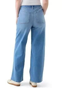 Women's High Rise Pocket Wide Leg Jeans