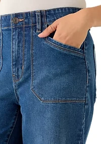 Women's High Rise Pocket Wide Leg Jeans