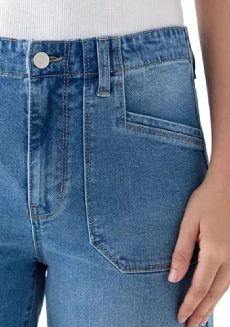 Women's High Rise Pocket Wide Leg Jeans