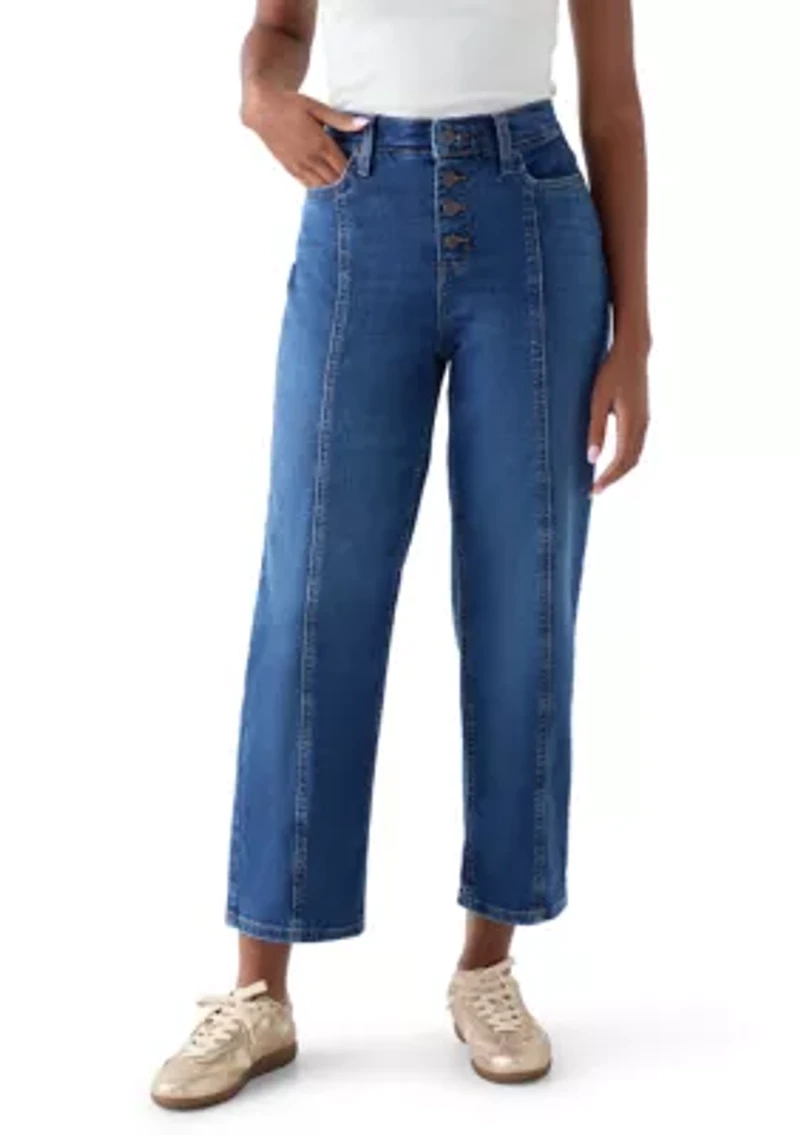 Women’s Straight-Leg Seamed Front Ankle Jeans