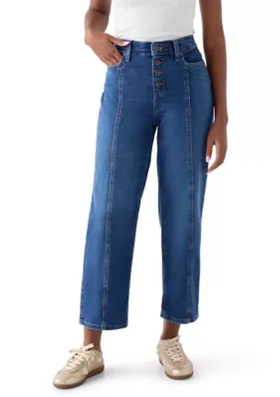 Women’s Straight-Leg Seamed Front Ankle Jeans
