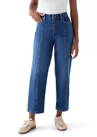 Women’s Straight-Leg Seamed Front Ankle Jeans