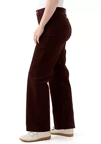 Women's High Rise Pocket Wide Leg Boyfriend Jeans