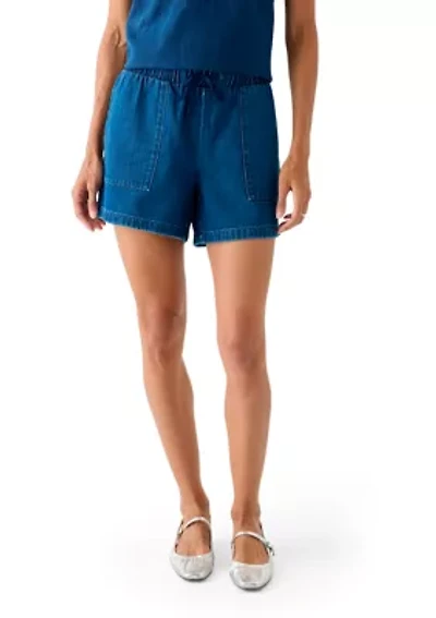 Women's Denim Tie Waist Shorts