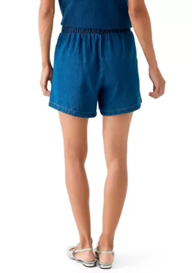 Women's Denim Tie Waist Shorts