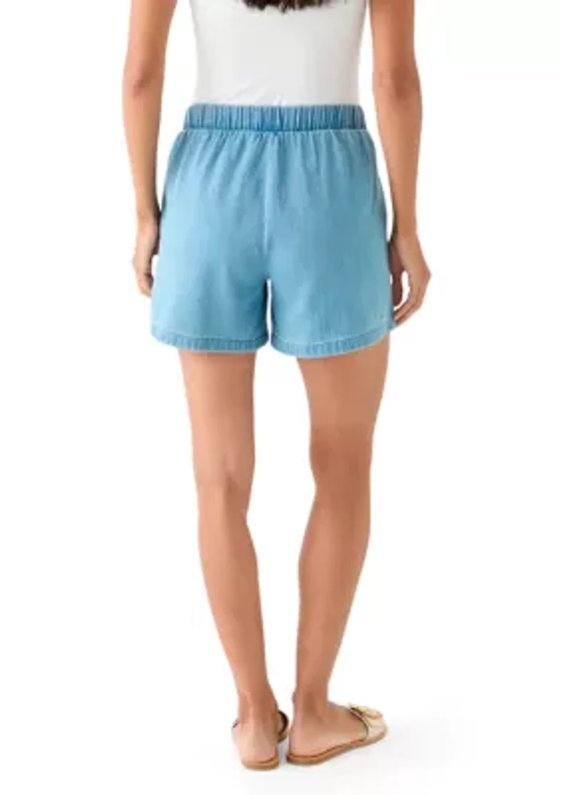 Women's Denim Tie Waist Shorts