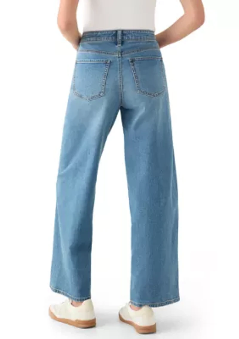 Women's High Rise Seamed Wide Leg Jeans