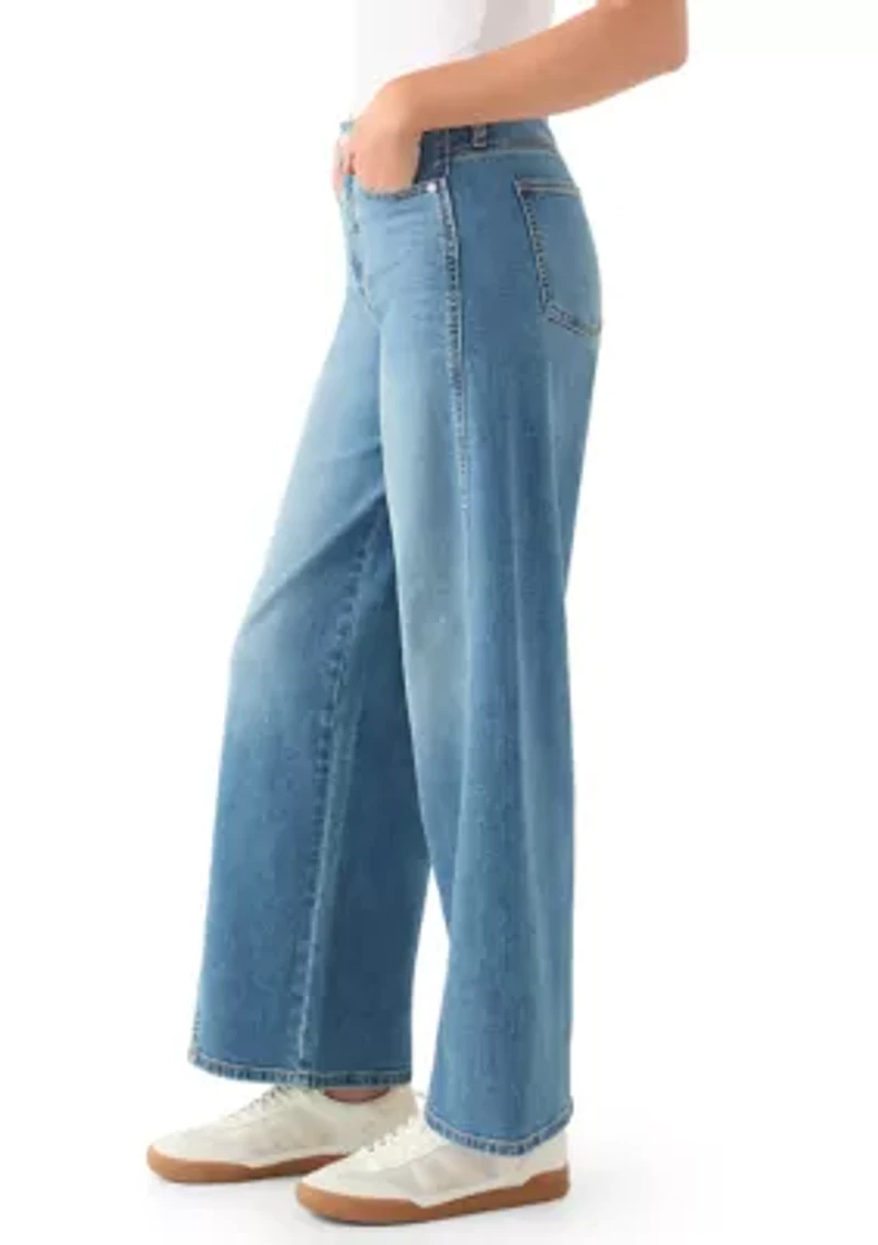 Women's High Rise Seamed Wide Leg Jeans