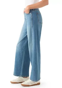 Women's High Rise Seamed Wide Leg Jeans
