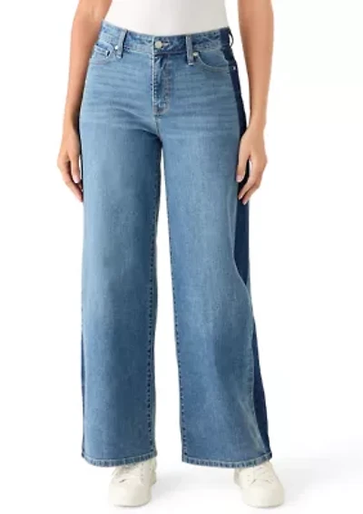 Women's High Rise Relaxed Wide Leg Tuxedo Jeans