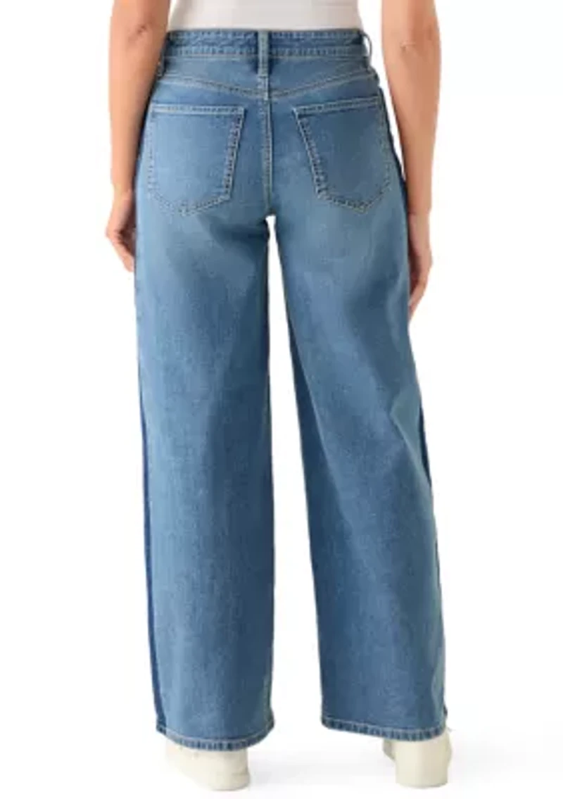Women's High Rise Relaxed Wide Leg Tuxedo Jeans