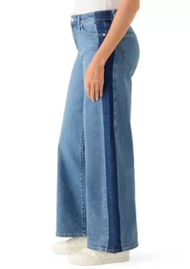 Women's High Rise Relaxed Wide Leg Tuxedo Jeans