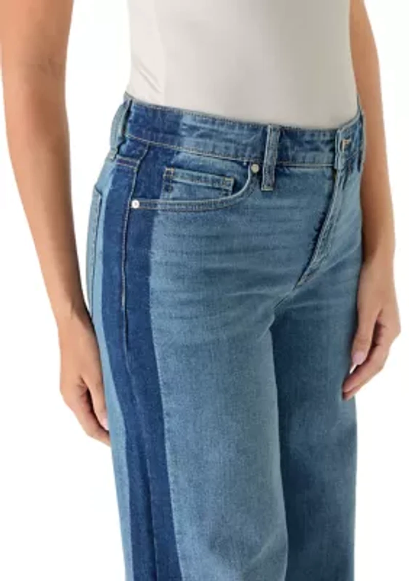 Women's High Rise Relaxed Wide Leg Tuxedo Jeans