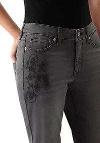 Women's Mid Rise Embroidered Bootcut Jeans