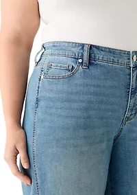 Plus High Rise Forward Seam Wide Leg Jeans