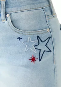 Women's High Rise 5" Embroidered Frayed Shorts