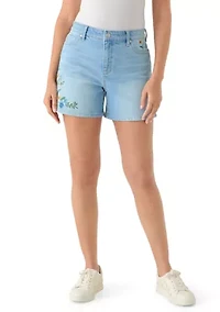 Women's High Rise 5" Embroidered Shorts