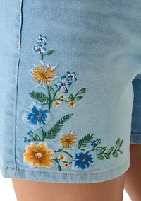 Women's High Rise 5" Embroidered Shorts