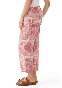 Women's Mid-Rise Printed Barrel Pants