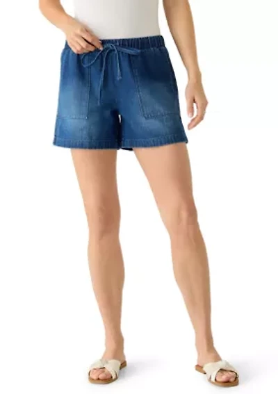 Women's Tie Front Denim Shorts
