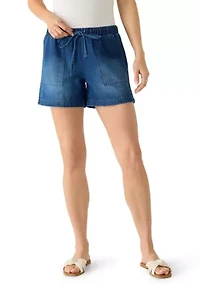 Women's Tie Front Denim Shorts