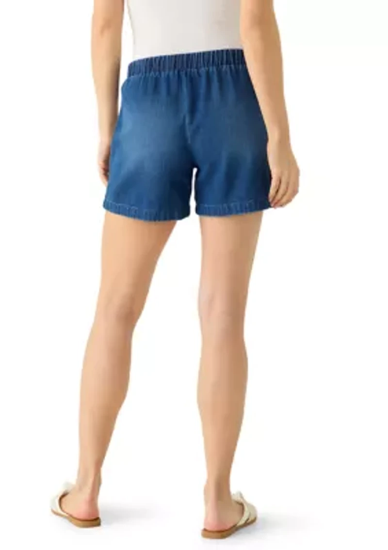 Women's Tie Front Denim Shorts