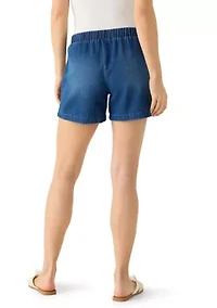Women's Tie Front Denim Shorts