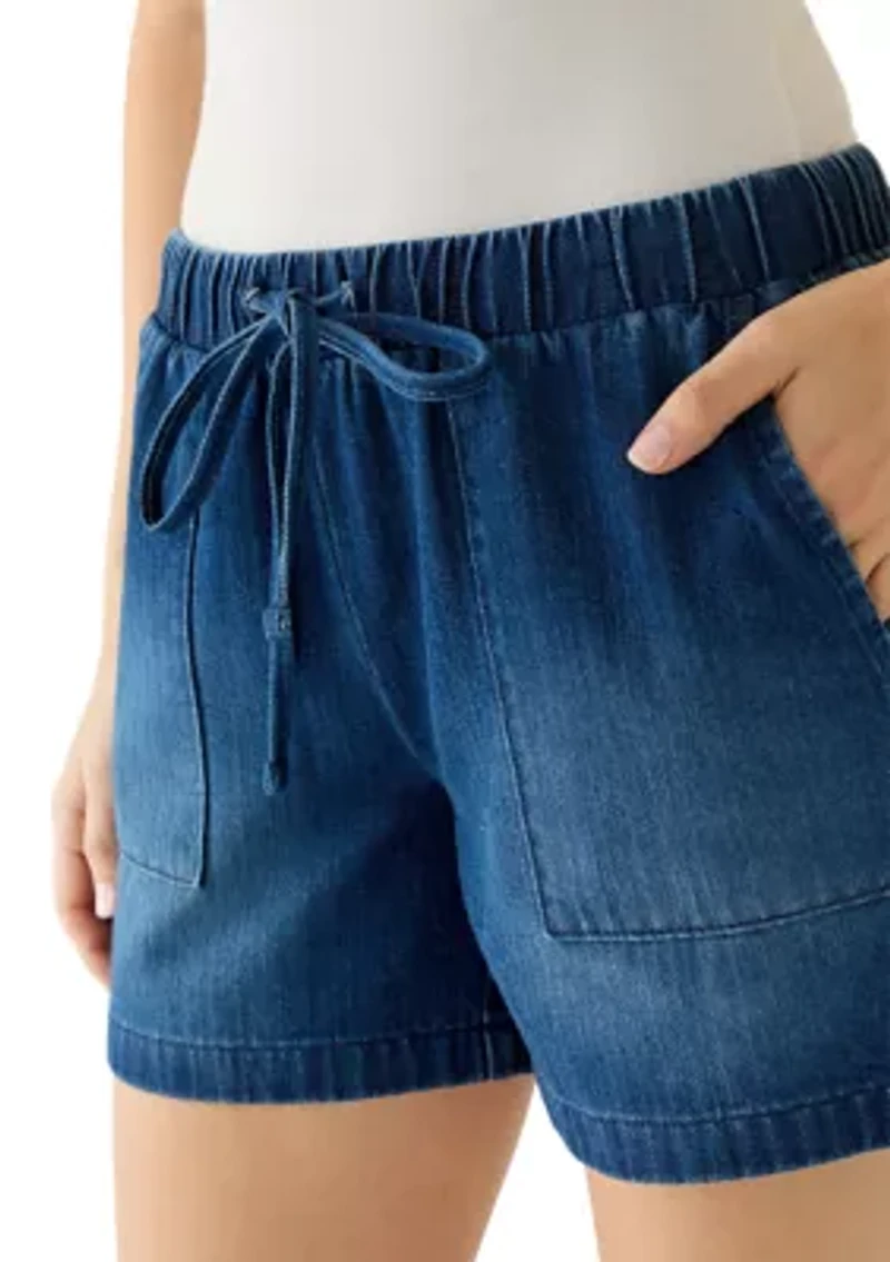 Women's Tie Front Denim Shorts