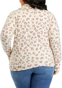 Plus Long Sleeve Cowl Neck Sweatshirt
