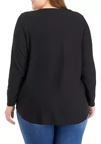 Plus Long Sleeve Yummy T-Shirt