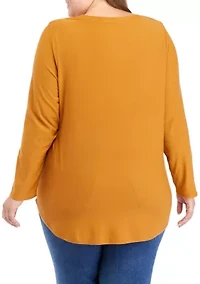 Plus Long Sleeve Yummy T-Shirt