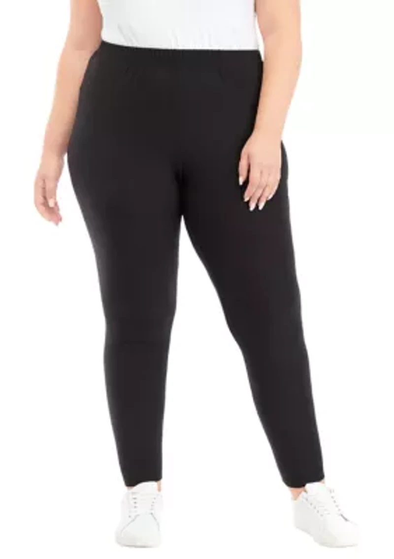 Plus High Rise Pocket Pull On Leggings