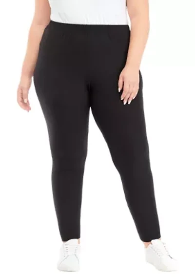 Plus High Rise Pocket Pull On Leggings