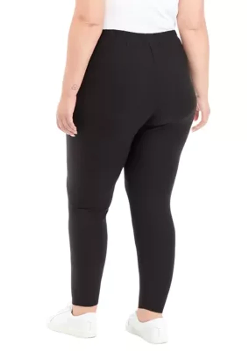 Plus High Rise Pocket Pull On Leggings