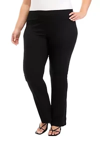 Plus Pull On Ribbed Flare Pants