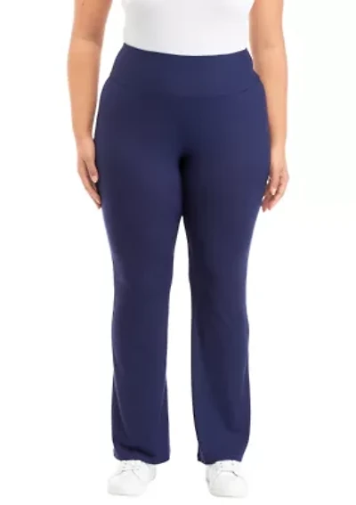 Plus Pull On Ribbed Flare Pants