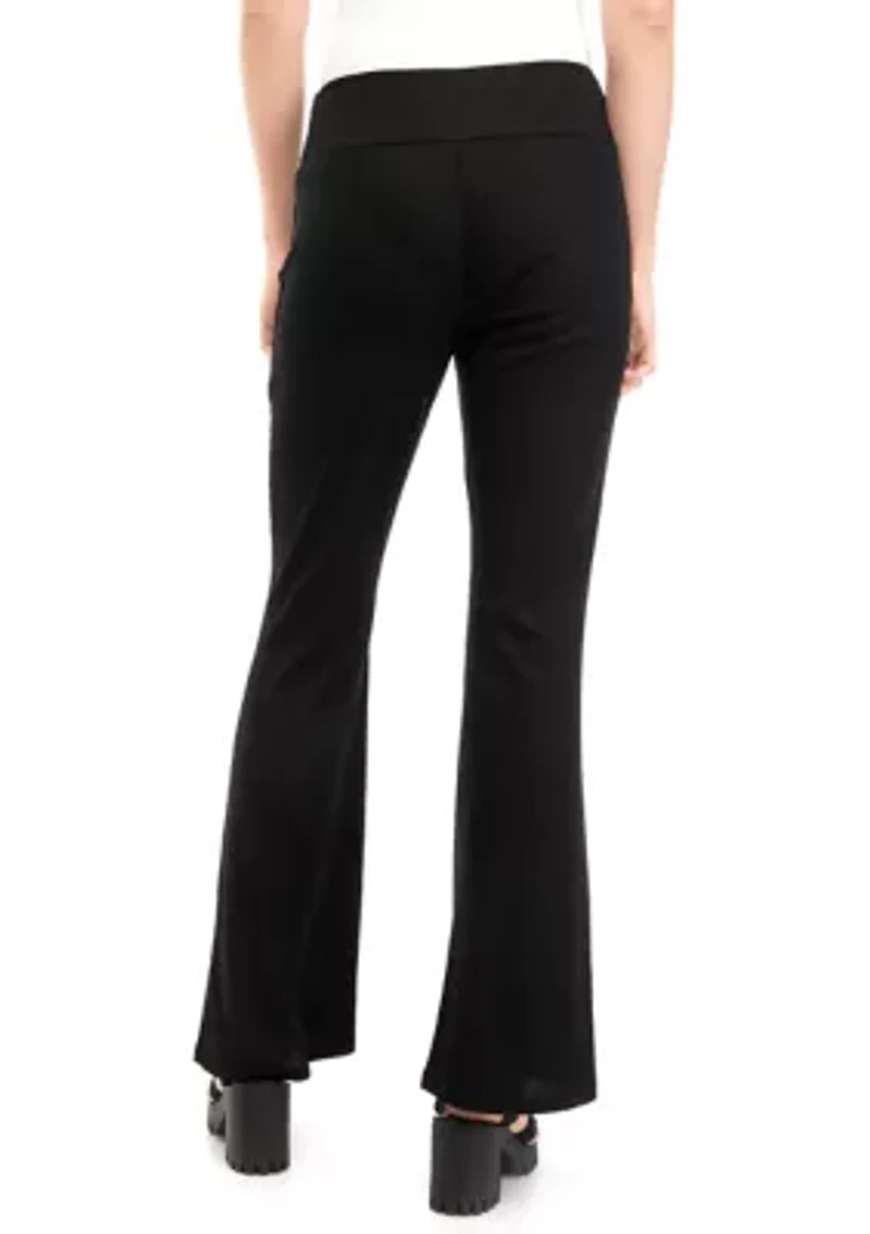 Juniors' Pull On Ribbed Flare Pants