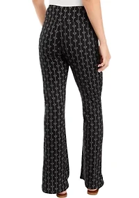 Juniors' Pull On Ribbed Flare Pants