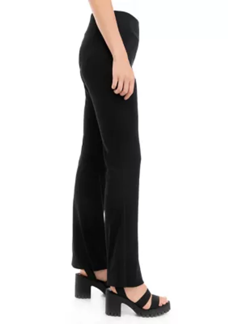 Juniors' Pull On Ribbed Flare Pants