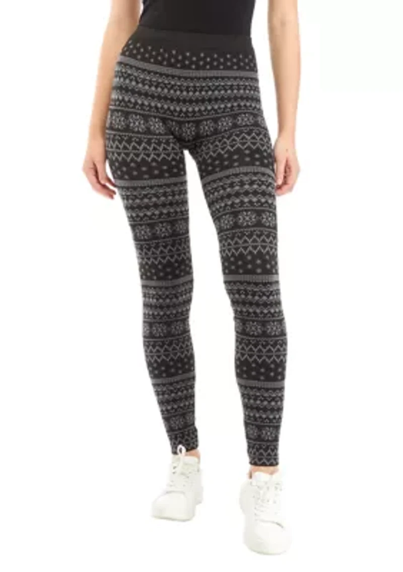 Juniors' Jacquard Fleece Leggings