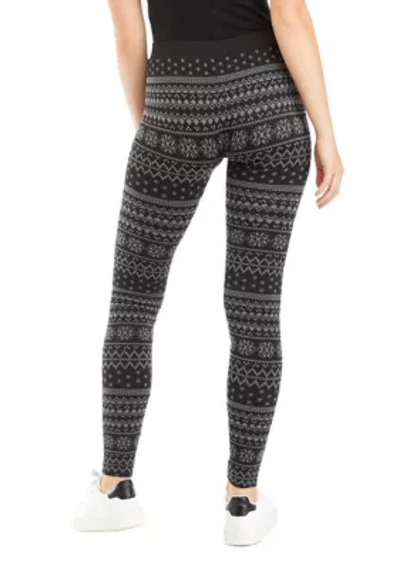 Juniors' Jacquard Fleece Leggings
