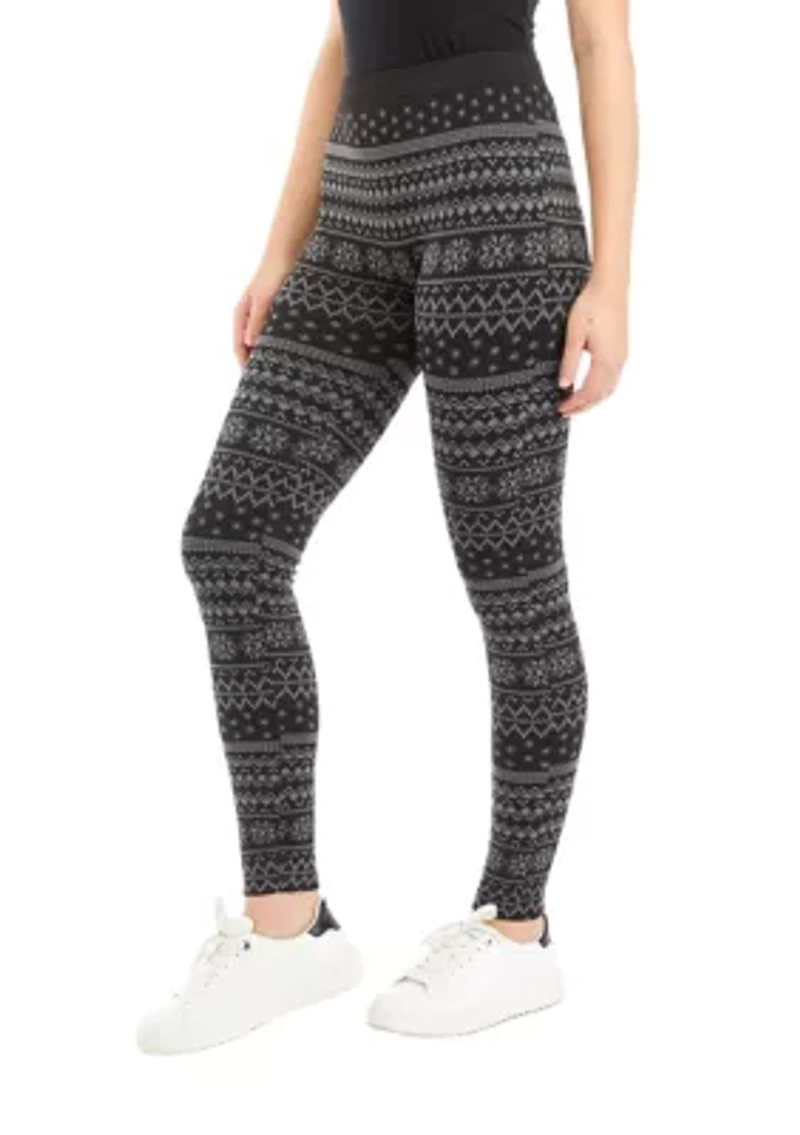 Juniors' Jacquard Fleece Leggings