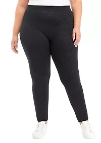 Plus Jacquard Fleece Leggings