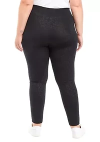 Plus Jacquard Fleece Leggings