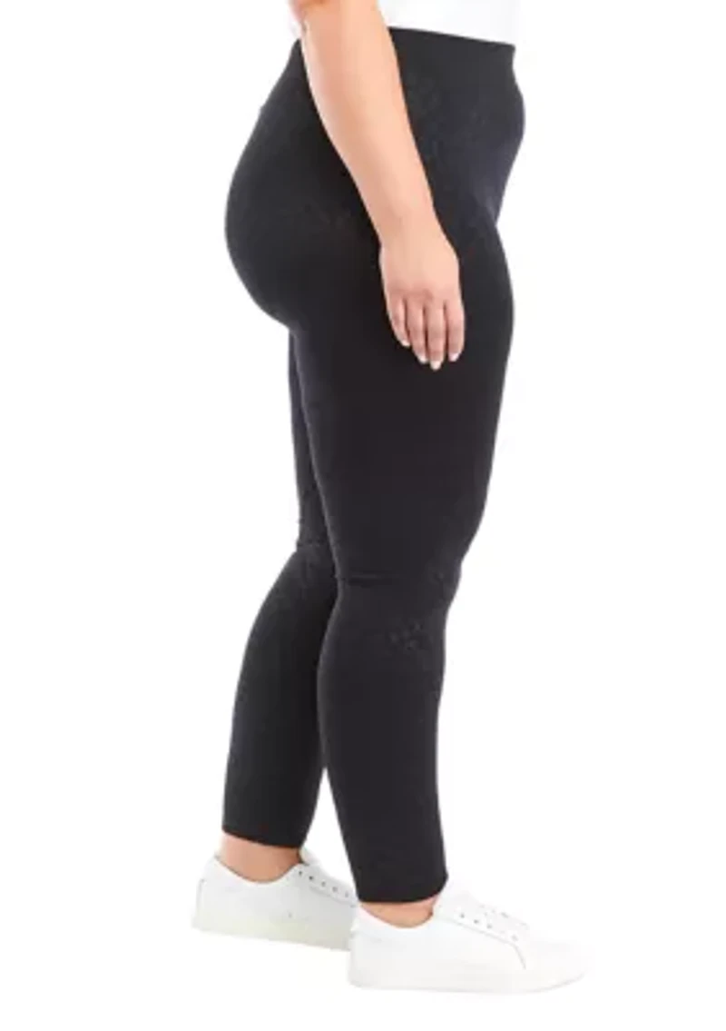 Plus Jacquard Fleece Leggings
