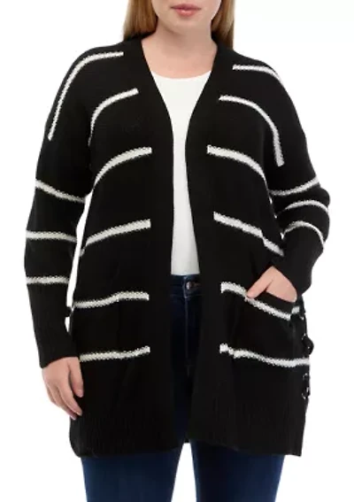 Plus Long Sleeve Duster Cardigan