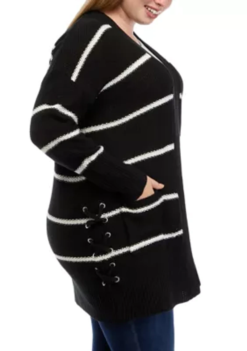 Plus Long Sleeve Duster Cardigan