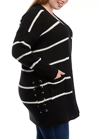 Plus Long Sleeve Duster Cardigan