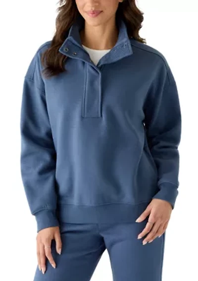 Women's Mock Neck Comfy Fleece Pullover