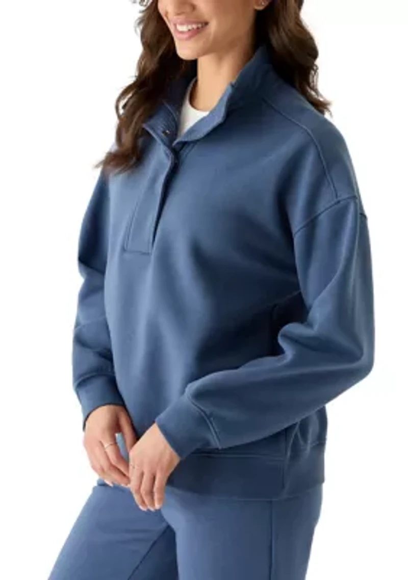 Women's Mock Neck Comfy Fleece Pullover